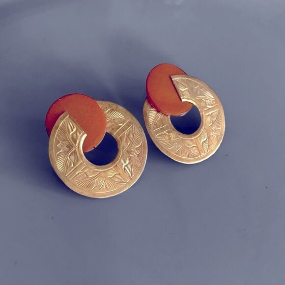 John Michael Richardson Broken Circle Disc Earrings - Picture 2 of 5